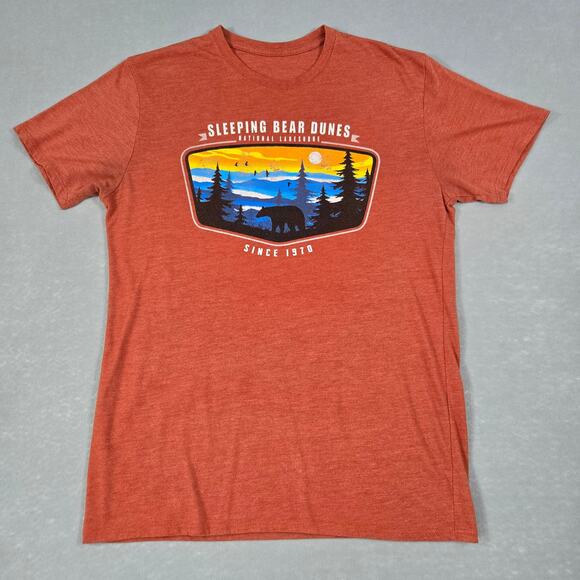 Sleeping Bear Dunes Michigan Burnt Orange Men's Short Sleeve T-Shirt Medium - Picture 1 of 9
